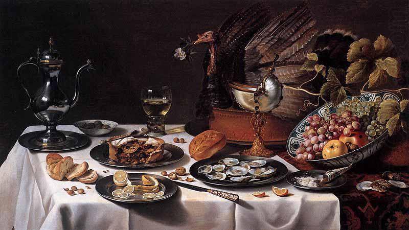 Still Life with Turkey Pie, Pieter Claesz